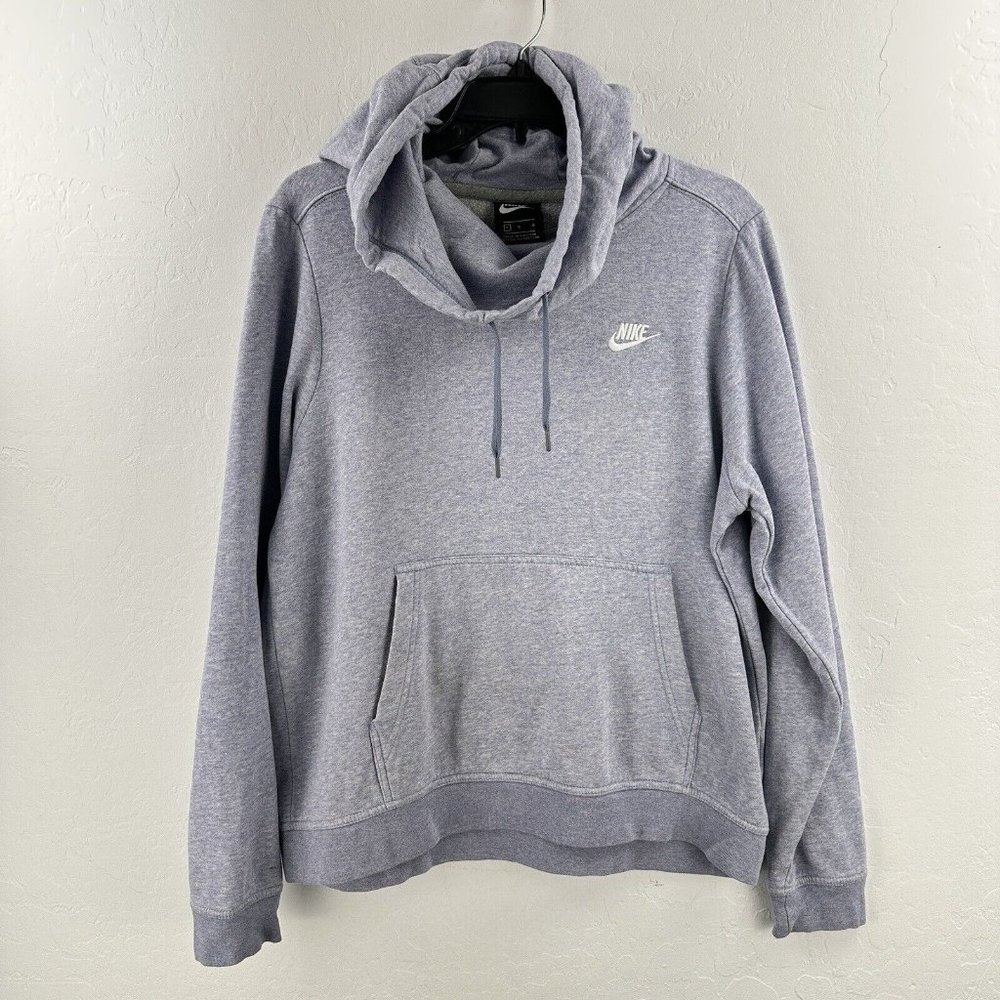 Nike Light Blue Hoodie Women's L Cowl neck Drawstring Soft